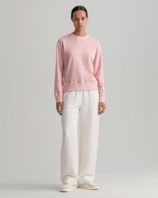 Gant Sunfaded Crew Neck Women's Sweatshirts Pink | QNDq1jROPzL