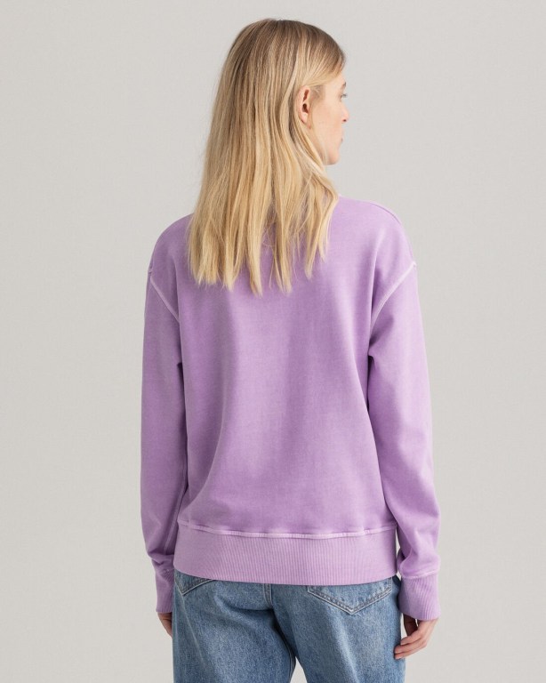 Gant Sunfaded Crew Neck Women's Sweatshirts Purple | U9RFYlPhVSY