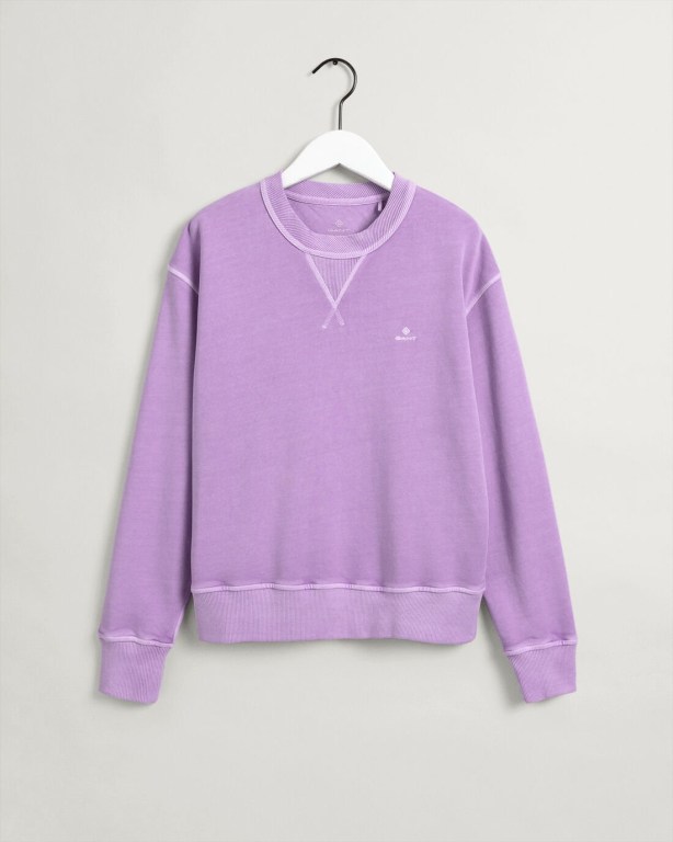 Gant Sunfaded Crew Neck Women's Sweatshirts Purple | U9RFYlPhVSY