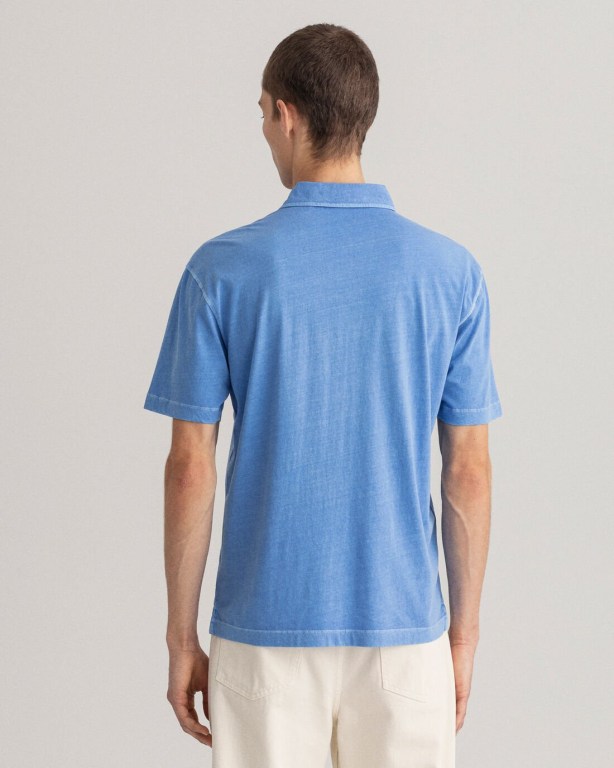 Gant Sunfaded Jersey Men's Polo Shirts Blue | R9AlDJe1I3d