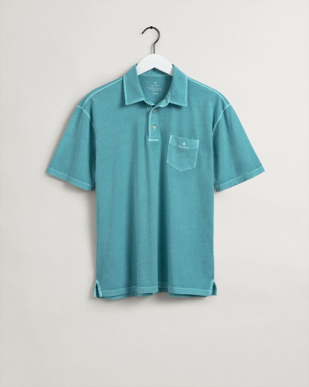 Gant Sunfaded Jersey Men's Polo Shirts Light Turquoise Green | 5z3Mk3tQryM