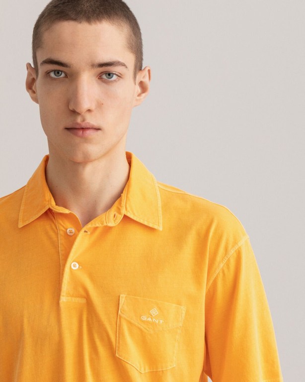 Gant Sunfaded Jersey Men's Polo Shirts Orange | Jzb1OVMeHDh