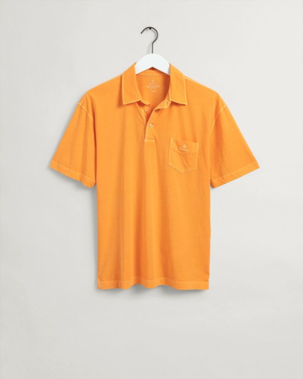 Gant Sunfaded Jersey Men's Polo Shirts Orange | Jzb1OVMeHDh