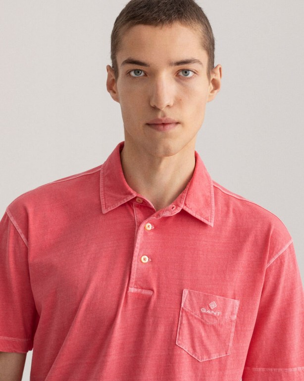 Gant Sunfaded Jersey Men's Polo Shirts Pink | KGg0r9vtnOg