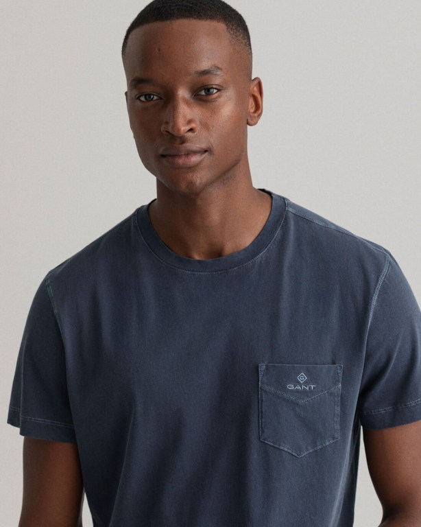 Gant Sunfaded Men's T-shirts Blue | GNPu54HnzxU