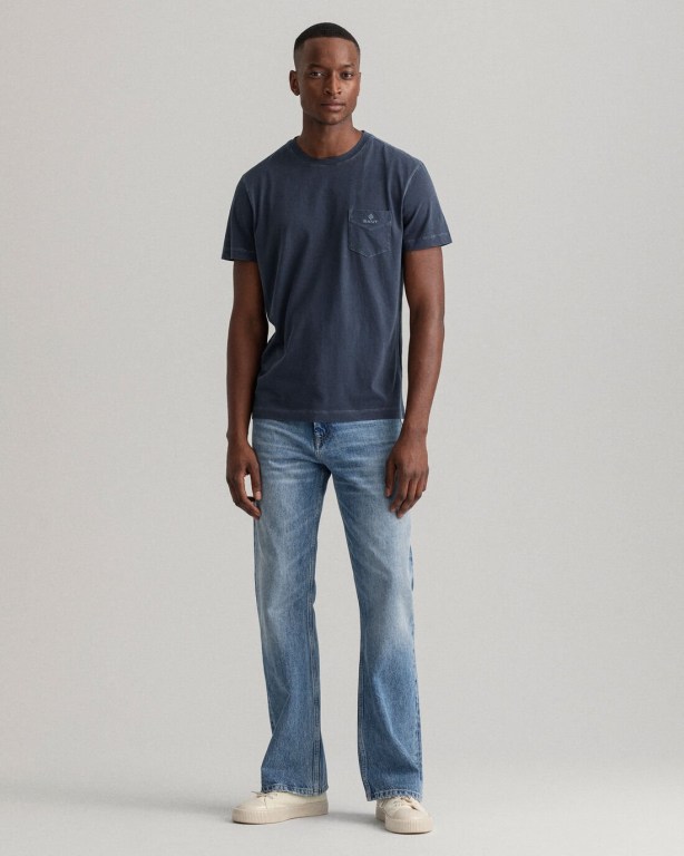 Gant Sunfaded Men's T-shirts Blue | GNPu54HnzxU