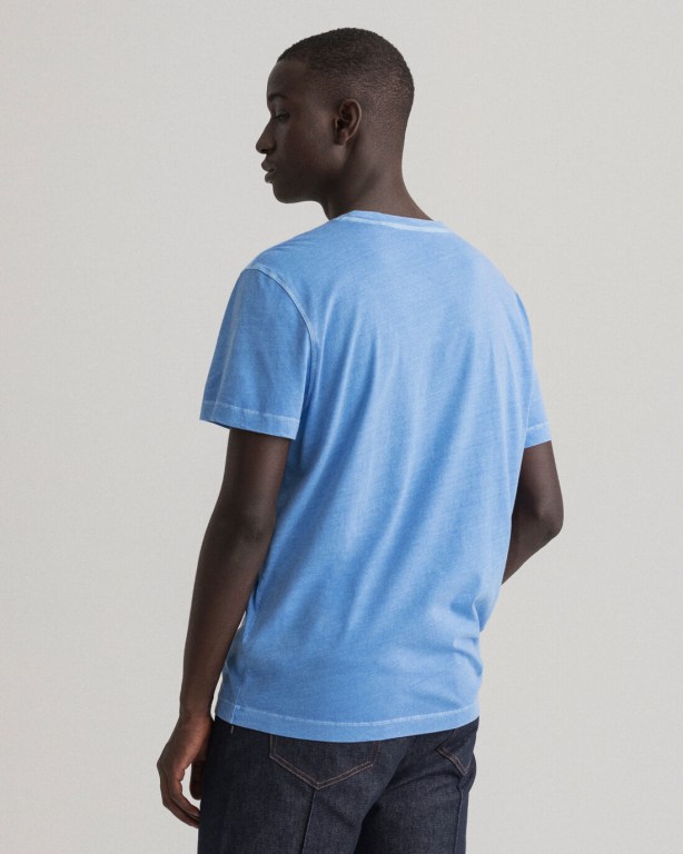 Gant Sunfaded Men's T-shirts Blue | sxWd4yqCHWI