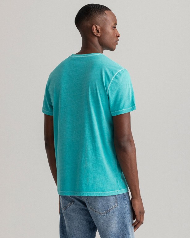 Gant Sunfaded Men's T-shirts Light Turquoise Green | HJkPZHTihzp