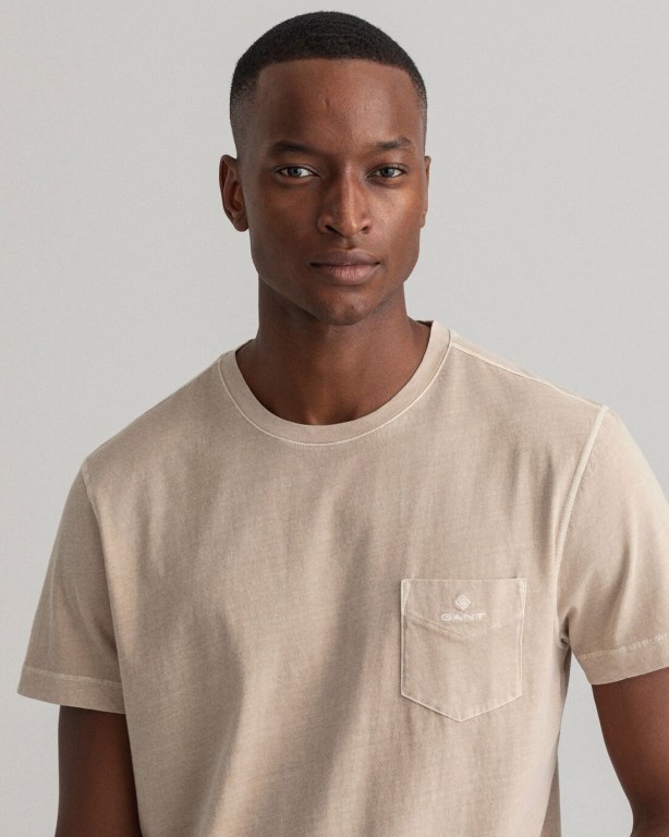 Gant Sunfaded Men's T-shirts White | x4tQvhlBmx6