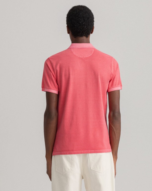 Gant Sunfaded Piqué Men's Polo Shirts Pink | vHIyy2DepUr