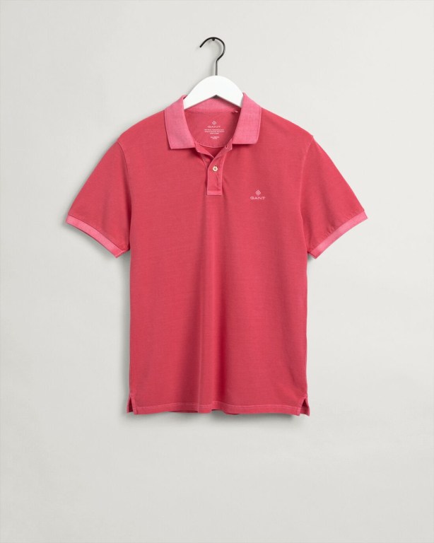 Gant Sunfaded Piqué Men's Polo Shirts Pink | vHIyy2DepUr