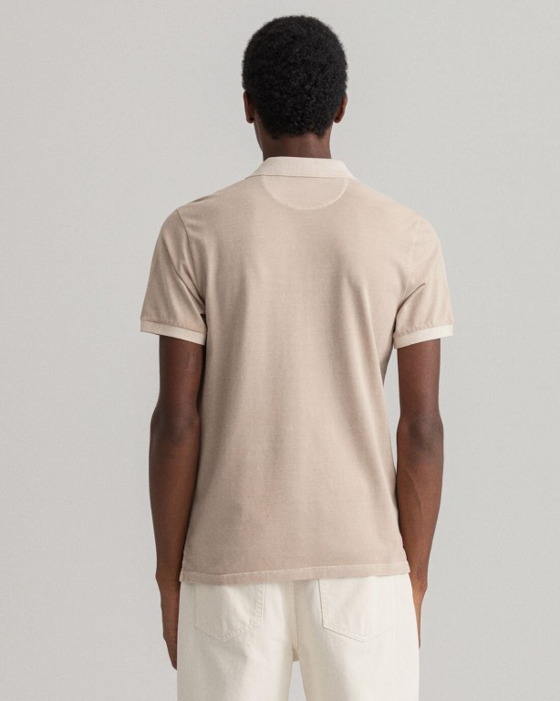 Gant Sunfaded Piqué Men's Polo Shirts White | ijYEEIc99SK