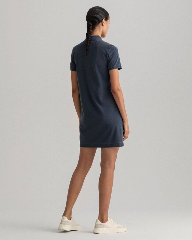 Gant Sunfaded Piqué Polo Women's Dresses Blue | T9iT4yBboBw