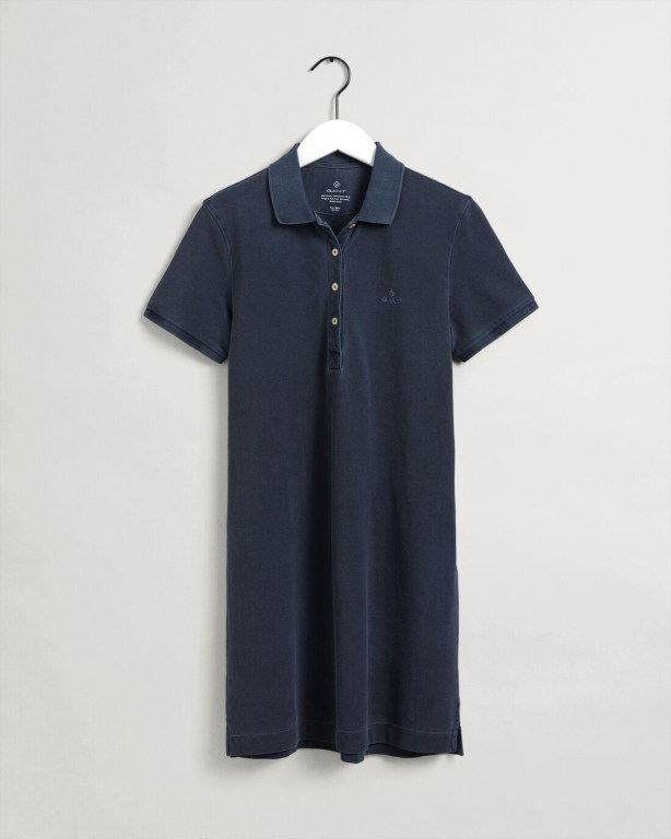 Gant Sunfaded Piqué Polo Women's Dresses Blue | T9iT4yBboBw