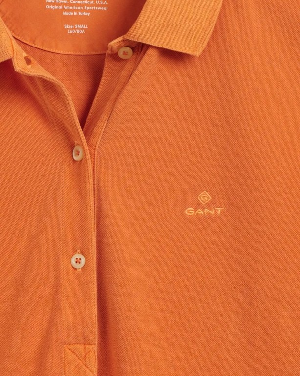 Gant Sunfaded Piqué Women's Polos Orange | TdxxWSKctux