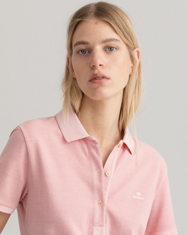 Gant Sunfaded Piqué Women's Polos Pink | O5whRpHDE8F