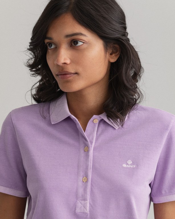 Gant Sunfaded Piqué Women's Polos Purple | uZ0Mz5WGGMi