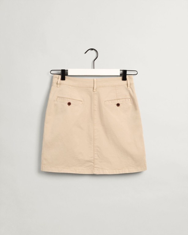 Gant Sunfaded Short Chino Skirt Women's Shorts Beige | 8rGNff4nZaU