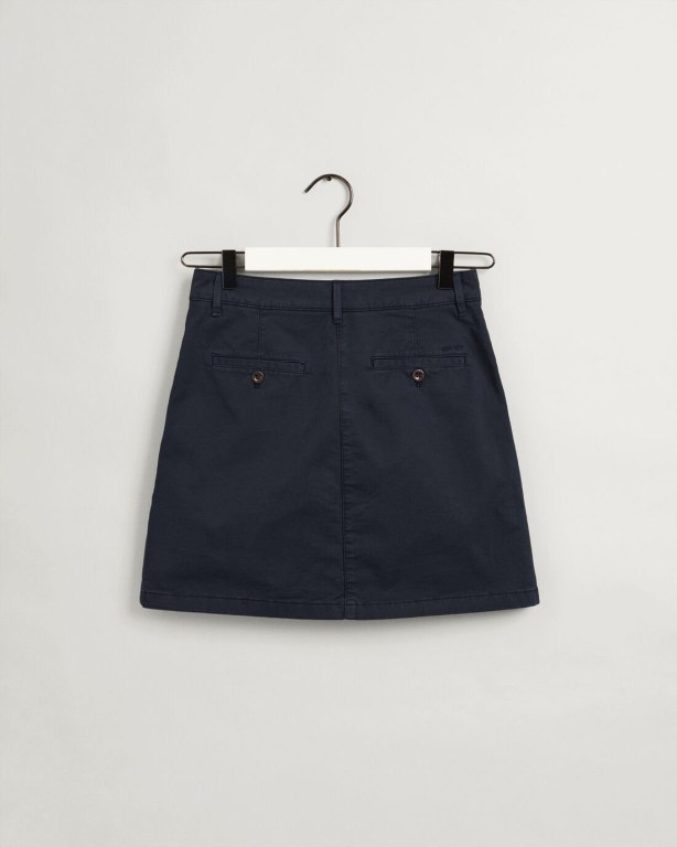 Gant Sunfaded Short Chino Skirt Women's Shorts Blue | GA8L3ECukPF