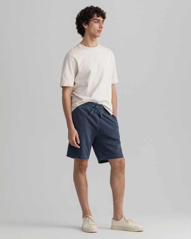 Gant Sunfaded Sweat Men's Shorts Blue | xDhbZS3wyDG