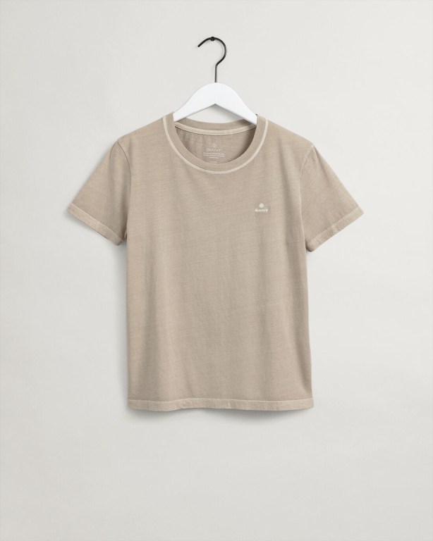 Gant Sunfaded Women's T-shirts Beige | dHMCkSFLDRg