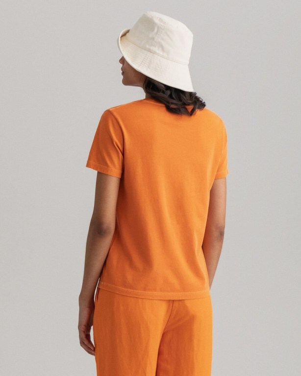 Gant Sunfaded Women's T-shirts Orange | 2C9YoS1QtoM