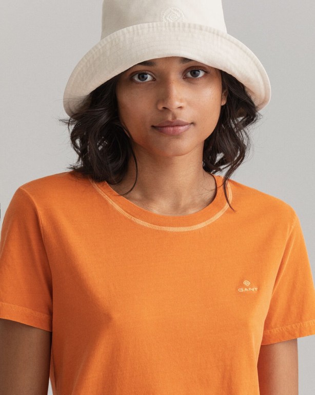 Gant Sunfaded Women's T-shirts Orange | 2C9YoS1QtoM