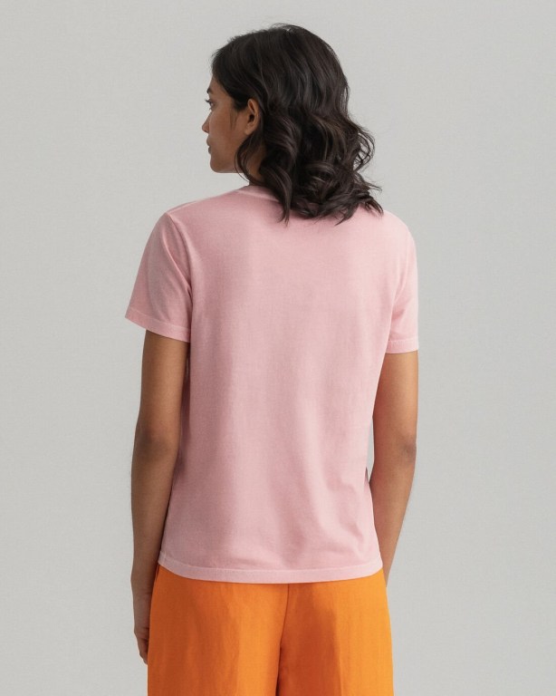 Gant Sunfaded Women's T-shirts Pink | rH4sfoZdFqC