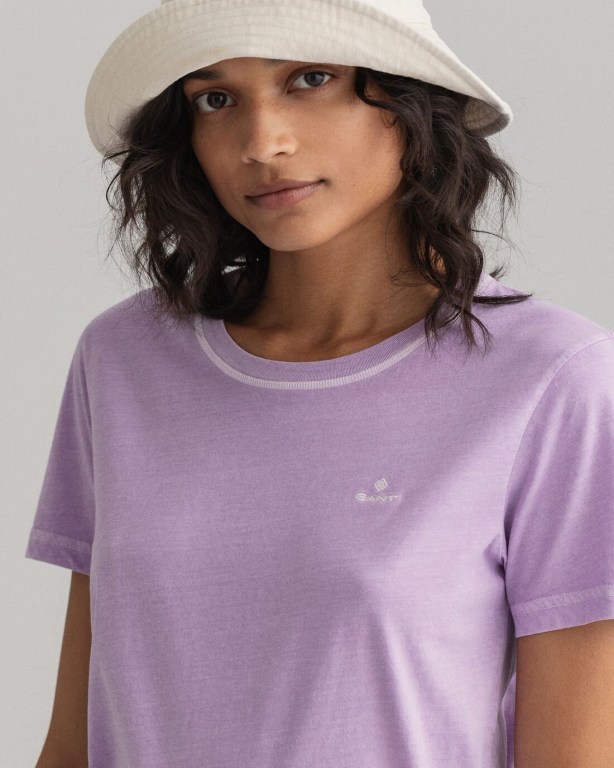 Gant Sunfaded Women's T-shirts Purple | TOOhQzwKKi0