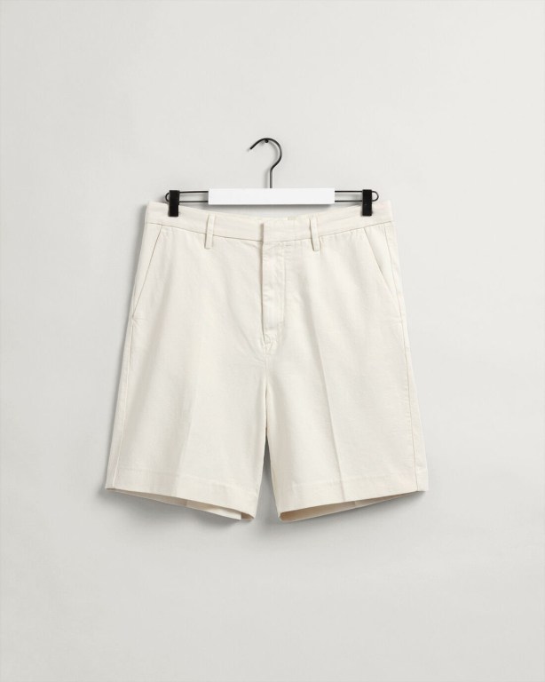 Gant Tailored Volume Men's Shorts White | f0FMbVEeSAO