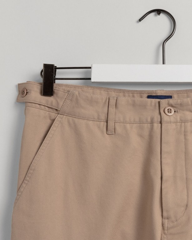 Gant Tapered Cotton Chinos Men's Pants Dark Khaki | T2PpNw13l3B