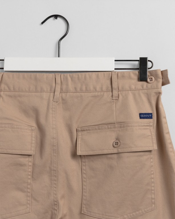 Gant Tapered Cotton Chinos Men's Pants Dark Khaki | T2PpNw13l3B