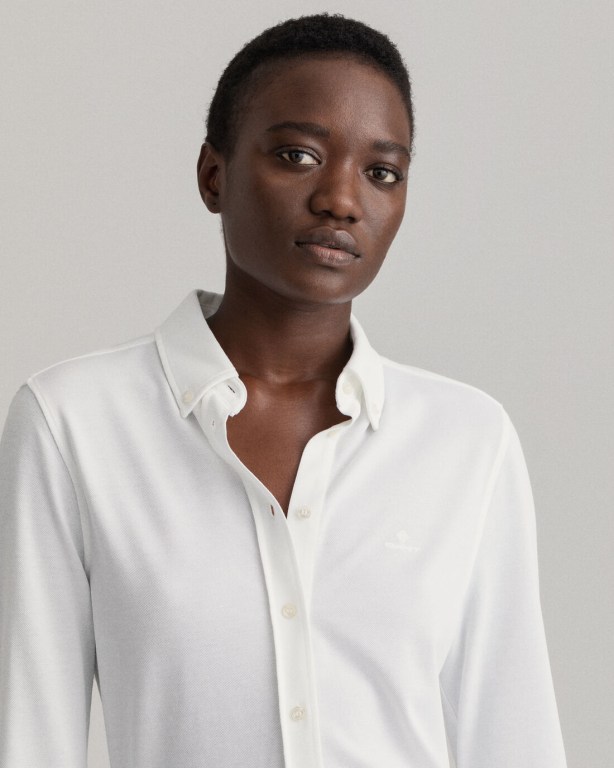 Gant Tech Prep™ Jersey Women's Shirts White | 8LitlPdVkjh