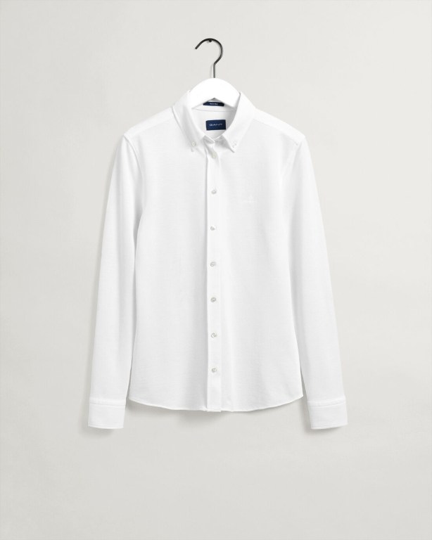 Gant Tech Prep™ Jersey Women's Shirts White | 8LitlPdVkjh