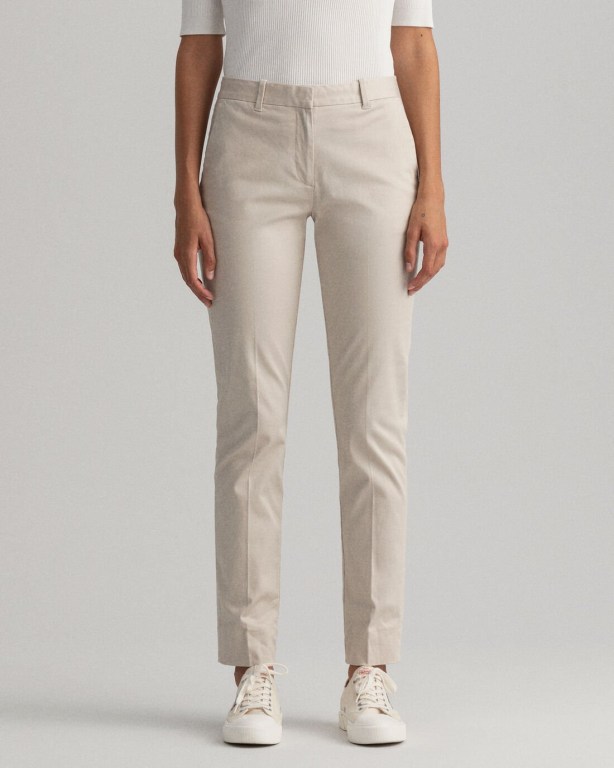 Gant Tech Prep™ Satin Slacks Women's Pants White | eVLQc2votA2