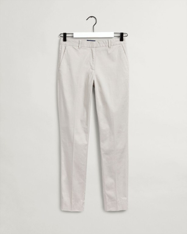 Gant Tech Prep™ Satin Slacks Women's Pants White | eVLQc2votA2