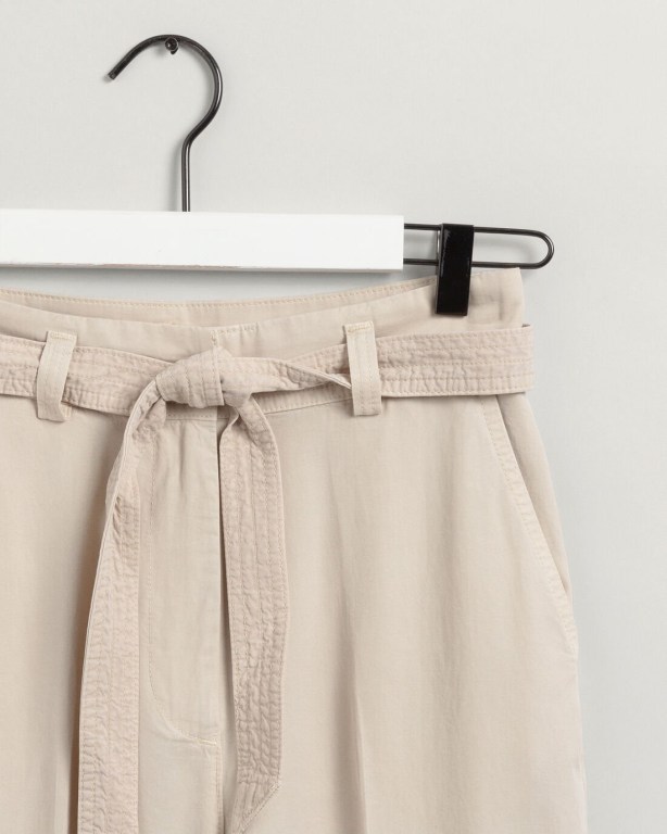 Gant Tie Belt Fluid Women's Shorts Beige | 7k5twk58Nxi