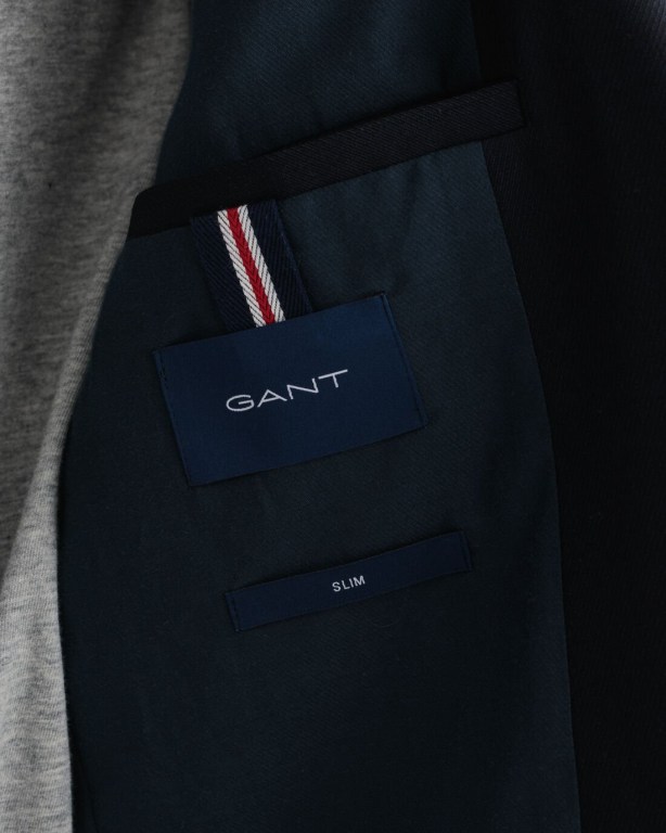 Gant Twill Suit Men's Blazers Dark Blue | QHpnjKBpbyQ