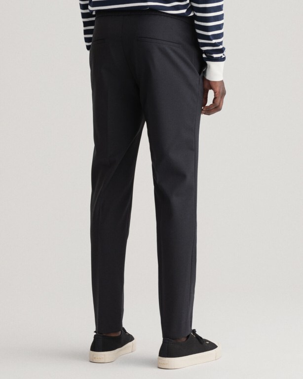 Gant Twill Suit Men's Pants Black | qCFIZP5hL6y