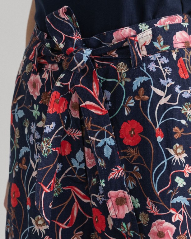 Gant Wild Floral Belt Women's Shorts Blue | RWMH9RIbuq9