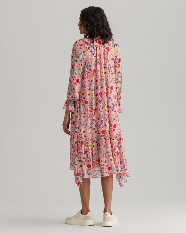 Gant Wild Floral Print Flounce Women's Dresses Pink | dd9lylFDh6j