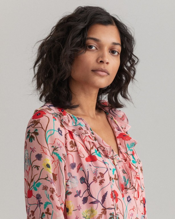 Gant Wild Floral Print Flounce Women's Dresses Pink | dd9lylFDh6j