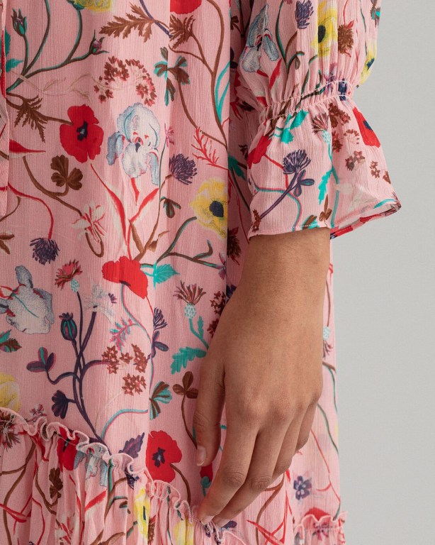 Gant Wild Floral Print Flounce Women's Dresses Pink | dd9lylFDh6j